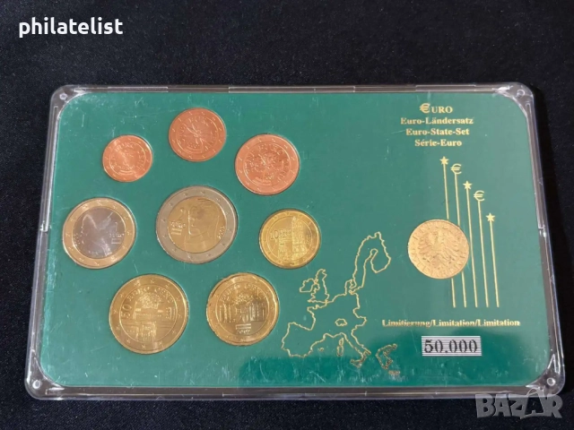 Австрия 2002 - Евро сет от 1 цент до 2 евро + 5 гроша 1978