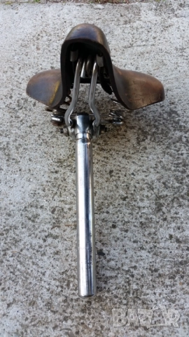 Ретро кожена седалка за колело, велосипед, снимка 6 - Части за велосипеди - 51385549