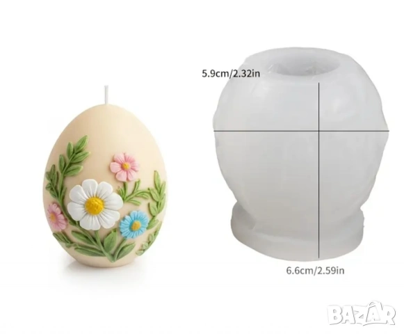 Молд яйце с цветя , снимка 5 - Форми - 53039914