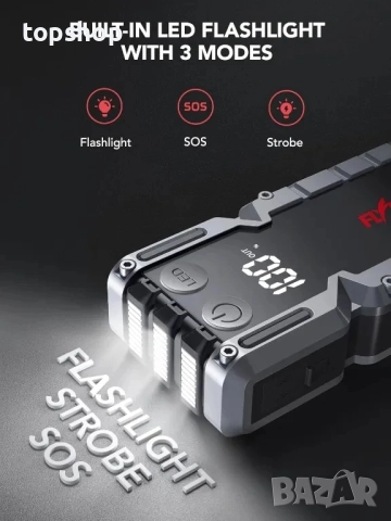 НОВ 5000A автомобилен стартер, захранващ блок jump starter, авариен стартер, бързо зареждане с USB.., снимка 6 - Аксесоари и консумативи - 51636321