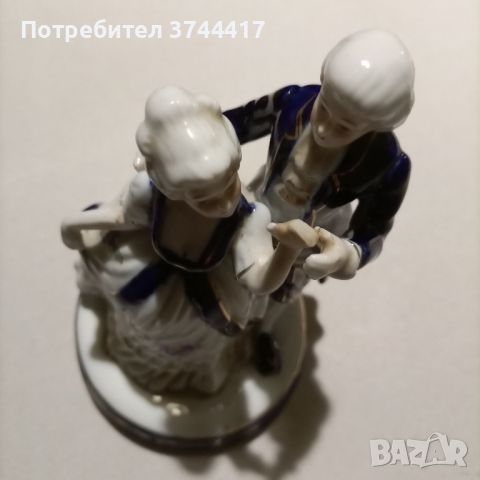 Рядка Винтаж кобалтово синя танцуваща двойка от от викториански/колониален порцелан , снимка 8 - Статуетки - 45180981