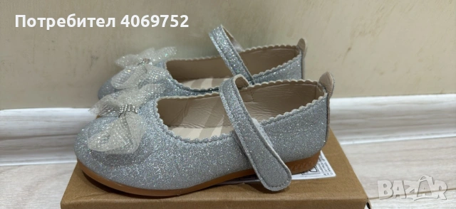 Сиви балеринки за момиче 17 см , снимка 6 - Детски сандали и чехли - 53373680