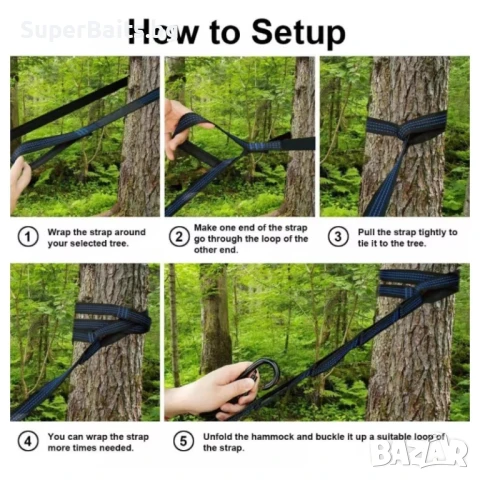 Олекотен хамак с мрежа против насекоми, снимка 7 - Къмпинг мебели - 51093107