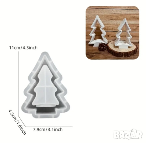 Молд елха свещник , снимка 3 - Форми - 51500509