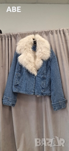 Дънково яке с косъм, снимка 1