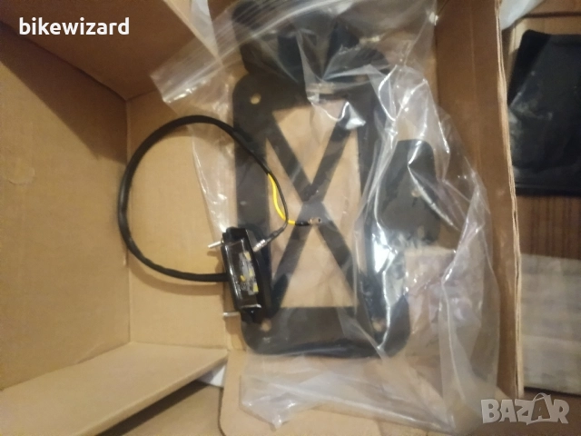 Baceyong Стойка за регистрационен номер на мотор със LED светлина НОВО, снимка 6 - Части - 51707897