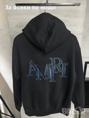 Amiri Черно Мъжко Худи🔝Мъжки Черен Суитшърт С Качулка Код Mens P.210