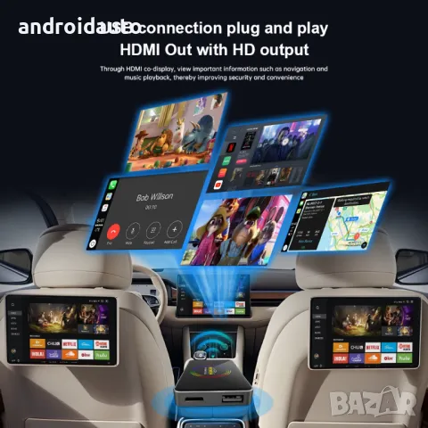 Мултимедиен AI Box с HDMI изход CarPlay & Android Auto, снимка 5 - Аксесоари и консумативи - 49463765