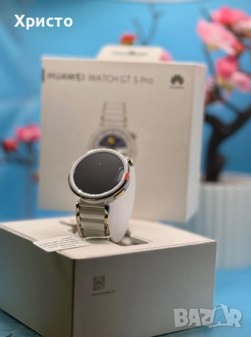 НОВ!!! Смарт часовник Huawei Watch GT 5 Pro, 42mm, White Ceramic, снимка 2 - Смарт часовници - 52794524