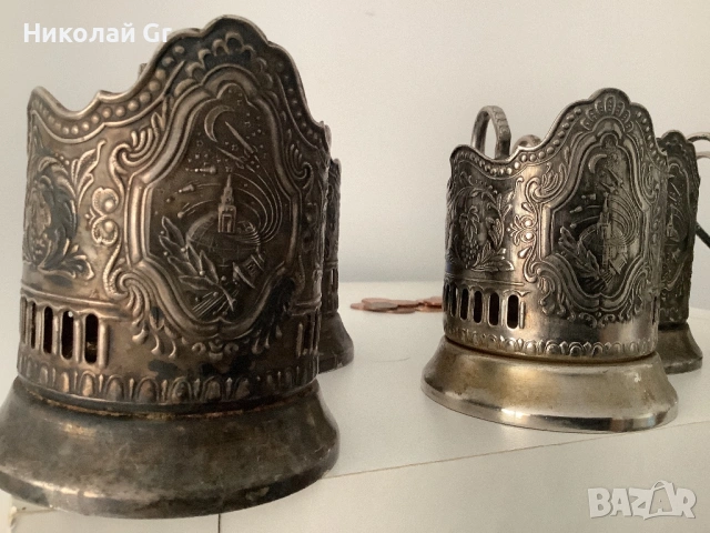 Подставка за чаша посребрен отличен състояние Кольчугино  1967 години, снимка 2 - Антикварни и старинни предмети - 54288314
