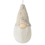 Гном с плетена шапка, 5x10cm, бял/екрю, снимка 1