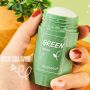 Маска почистване на лице със зелен чай под формата на стик - HZS9/ Подходяща е за ежедневна употреба, снимка 1 - Козметика за лице - 45466771