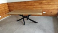 трапезна маса масив дъб с метални крака , снимка 1