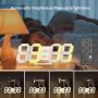COVERY Цифров стенен 3D часовник, Led, 25 см аларма, температура, дистанционно, регулируема яркост , снимка 5