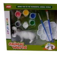 Комплект гипсов хипопотам за оцветяване с боички и четки, снимка 1 - Рисуване и оцветяване - 45415130