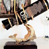 Златна Риба с бутилка за юбилей - 40, 50, 60, 70 или 80 години, снимка 2 - Подаръци за юбилей - 35946314