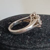 Красив сребърен пръстен Цвете маркиран с циркони, снимка 4 - Пръстени - 45860902