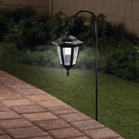 Соларен градински фенер - Многоцветен с метална стойка 78 см, снимка 2 - Соларни лампи - 45710466