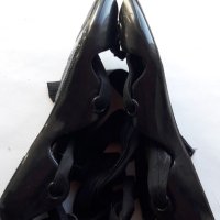 Модерни черни сандали с връзки, снимка 3 - Сандали - 45735934