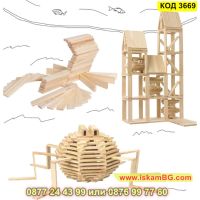 Конструктор от дървени блокчета за момичета и момчета от 300 части - КОД 3669, снимка 2 - Конструктори - 45081186