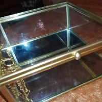 стъклена кутия с златен обков 13х13х6см 0404240912, снимка 6 - Антикварни и старинни предмети - 45108368