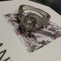 Сребърен пръстен с мойсанит диамант 2 карата (сертификат), снимка 1 - Пръстени - 45293713