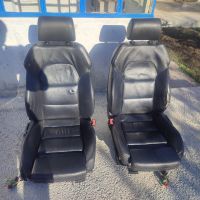 Предни дълбоки седалки черна кожа с подгрев за Ауди А6 ц6 4ф Audi A6 c6 4f, снимка 1 - Аксесоари и консумативи - 45205202