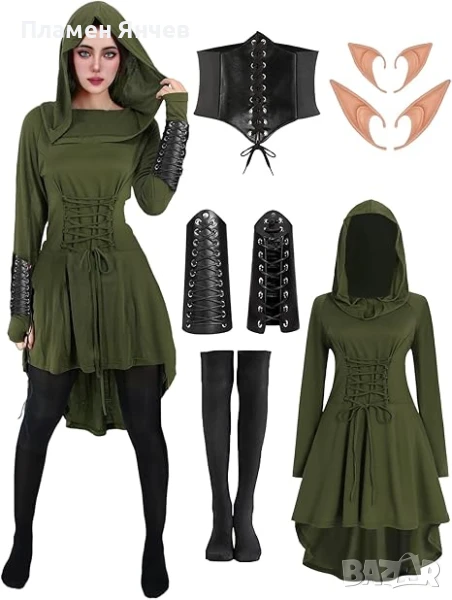 Velmawig Готически дрехи Дамски средновековен ренесансов костюм ELF, снимка 1