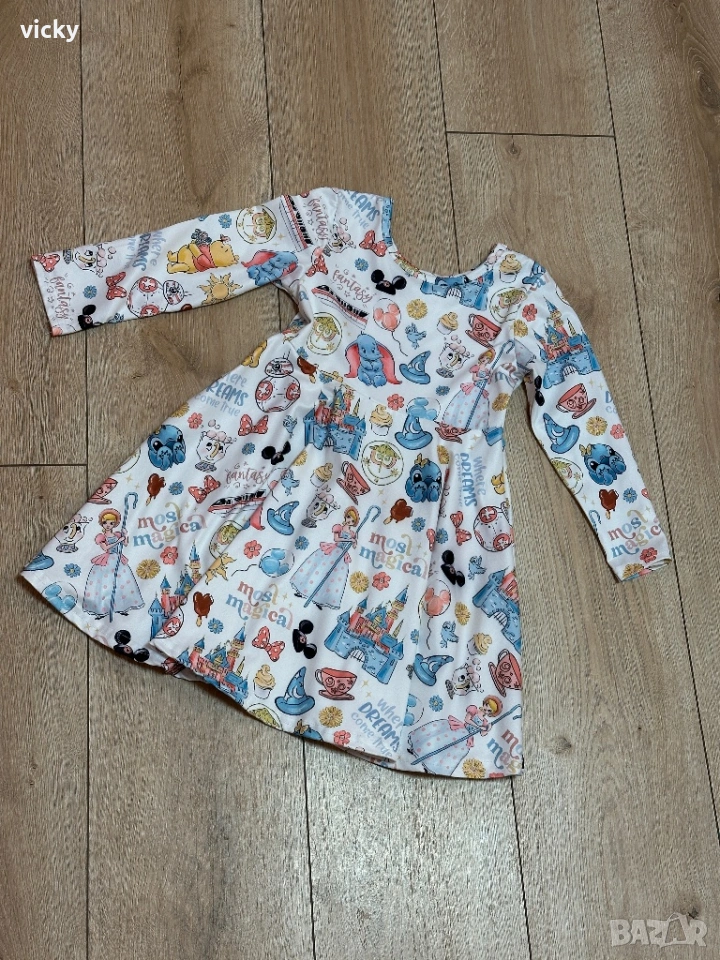 Disney детска рокля с невероятен принт, размер 98-104см, снимка 1