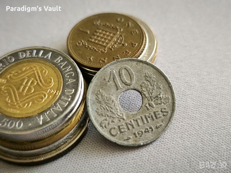 Mонета - Франция - 10 сентима (окупационна) | 1941г., снимка 1