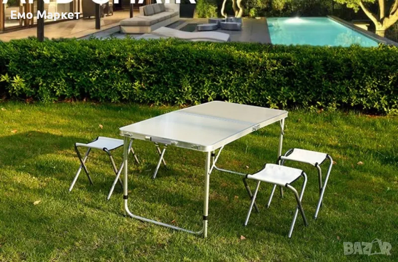 ТОП ЦЕНА!!! Комплект Сгъваема Маса и Столове Malatec 7893, снимка 1