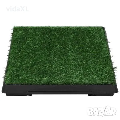 vidaXL Кучешка тоалетна с тава и изкуствена трева, зелена, 63x50x7 см（SKU:170766）, снимка 1