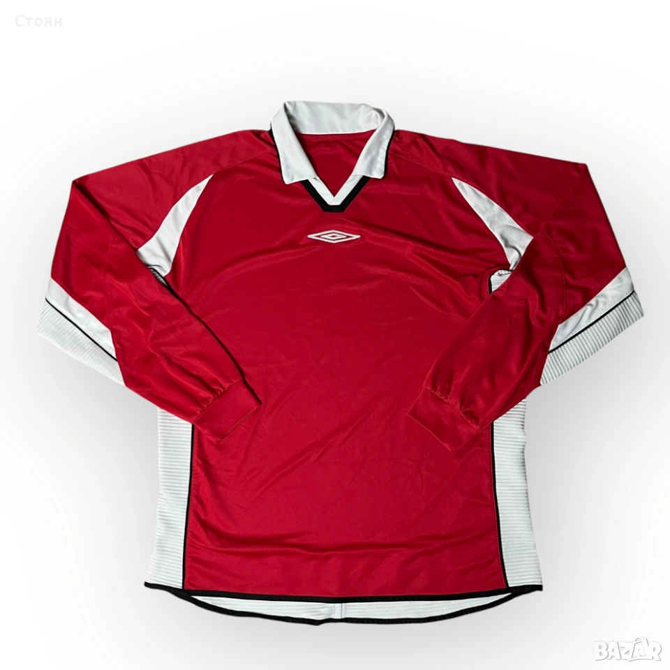 Umbro Vintage 00's Y2K Center Logo Sport Long Sleeve Polo Shirt, снимка 1