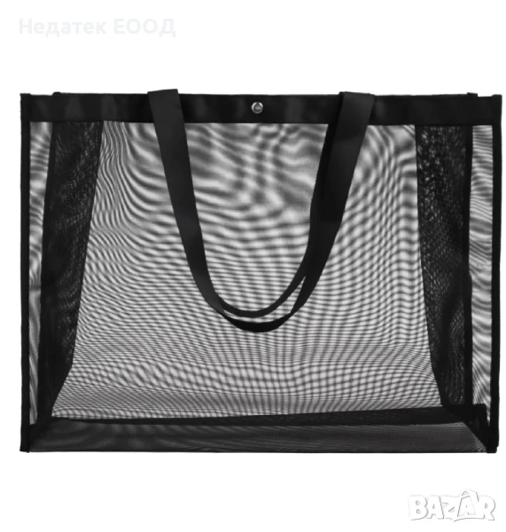 Плажна мрежеста чанта, Черен, 52x18x40см., снимка 1