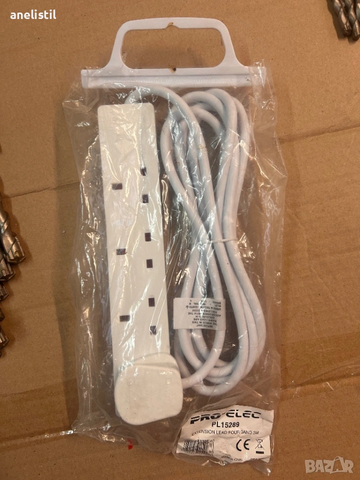 🔌 НОВИ разклонители – английски контакт (UK) – 4 гнезда / 3 м 🔌, снимка 1