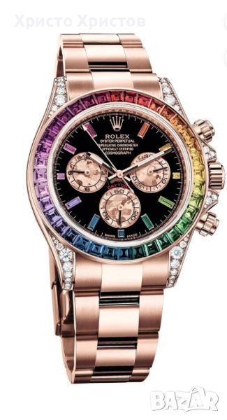 Мъжки луксозен часовник Rolex Daytona Rainbow Everose Gold 116595RBOW, снимка 1