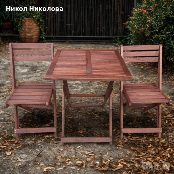 Градински комплект Kreta Muhler Meranti – 3 части , снимка 1