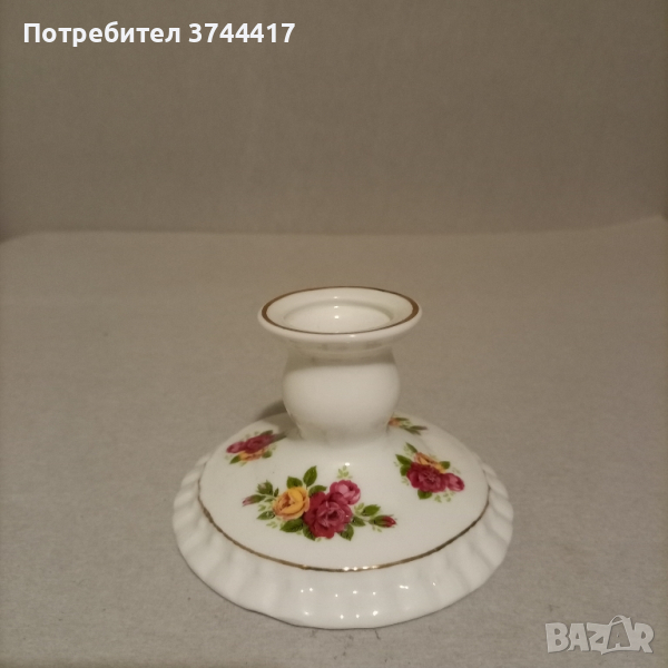 Рядка находка Ретро държач за свещници от фин костен порцелан Royal Staffordshire , снимка 1