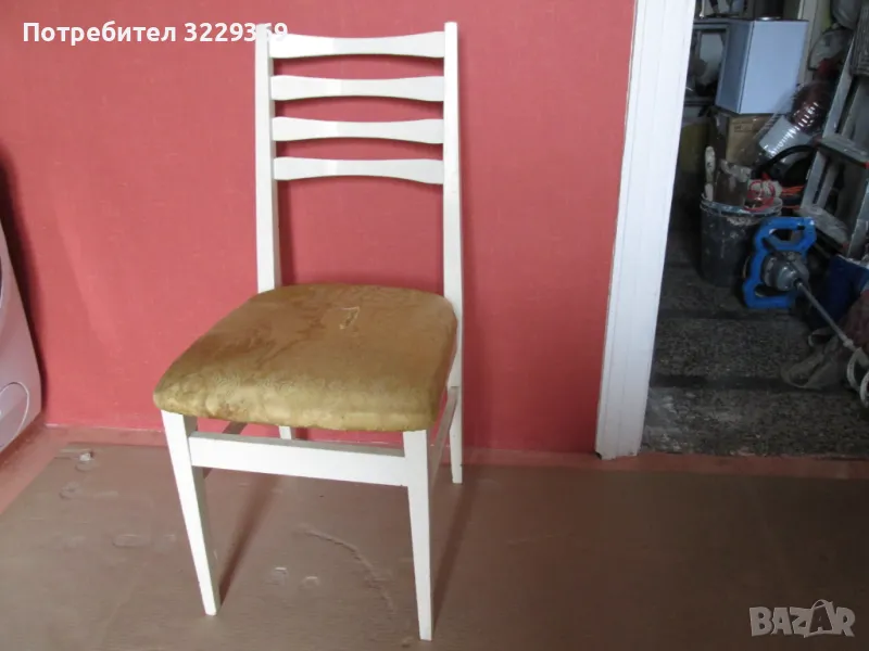 Стол  ,бял, дърво масив., снимка 1