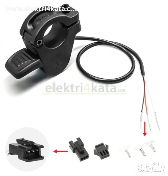 Акселератор (палец) 300X за газта 12V-72V (3pin SM Male), снимка 1