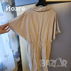 Стилен бежов лятен гащеризон - лек и удобен, снимка 4 - Гащеризони - 53848603