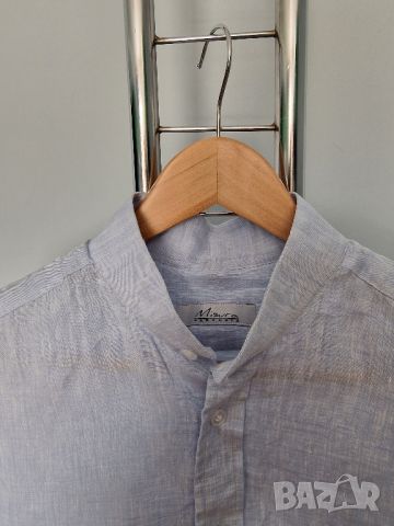 Страхотна мъжка ленена  риза MISURA   размер  M , снимка 5 - Ризи - 45312714