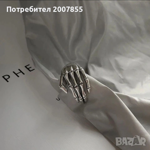 Уникален сребърен пръстен скелет , снимка 5 - Пръстени - 53795299