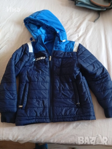 Синьо яке с качулка непромокаемо