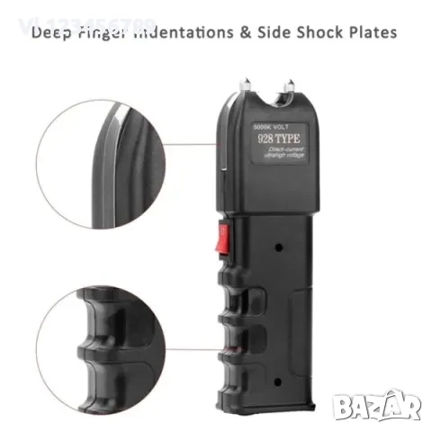 Мощен електрошок 928, С кабел и черен калъф, 8000кВт, снимка 3 - Оборудване и аксесоари за оръжия - 52240178