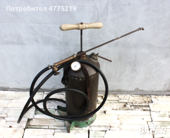  Винтидж, стара градинска пръскачка – индустриален steampunk декор, метал, снимка 5 - Други - 53948472