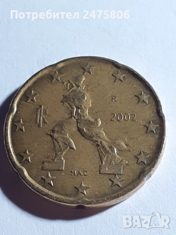 Колекционерска монета - 20 евро цента- 2002г., снимка 2 - Нумизматика и бонистика - 53306546