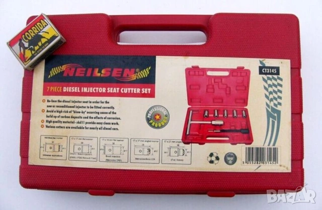 Оригинал NEILSEN Английски 8-в-1 К-т ФРЕЗЕРИ и Принадлежности за Легла Дюзи Дизел Двигатели БАРТЕР, снимка 2 - Куфари с инструменти - 54176096