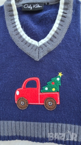 Бебешка риза H&M дънки Next и пуловер 6-9 месеца, снимка 6 - Комплекти за бебе - 52799034