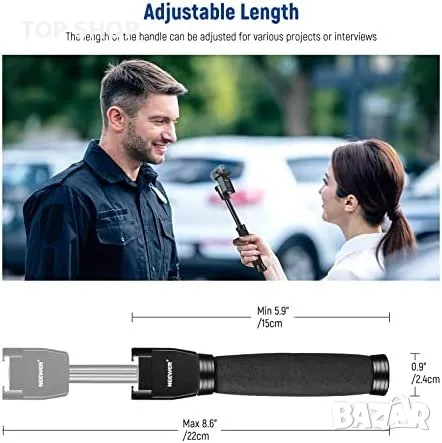 Нова телескопична стойка трипод за микрофон RODE DJI SmallRig Mic Влог, снимка 4 - Слушалки и портативни колонки - 49919359